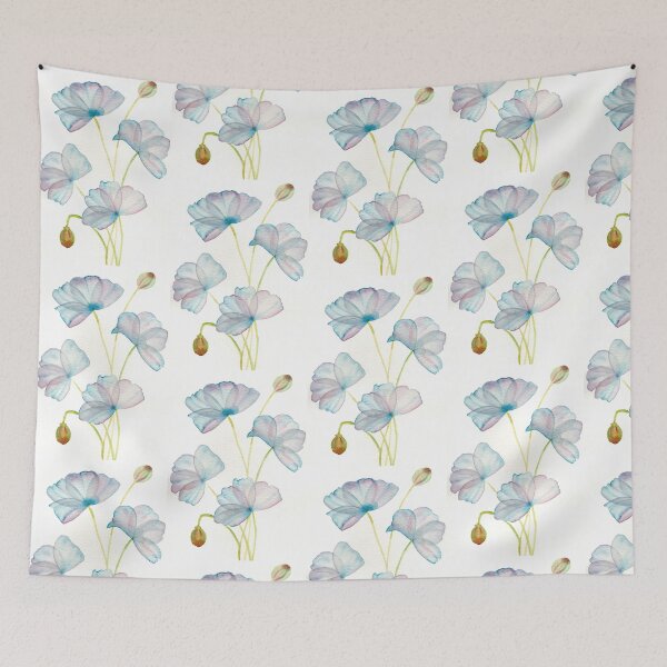 Item preview, Glass Poppies - Pale Blue designed and sold by Aileen David.