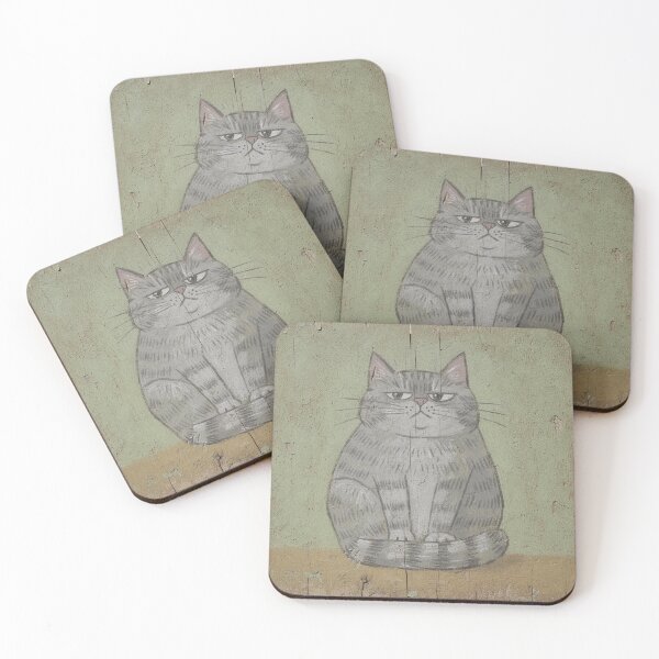 Item preview, Perpetually Unamused Gray Cat designed and sold by PictorialWhimsy.
