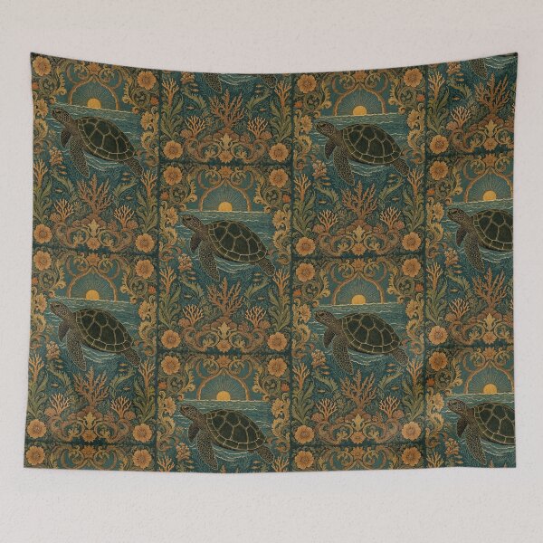 Item preview, Sea Turtle Fresco after William Morris pattern design designed and sold by Vintage Designs +.
