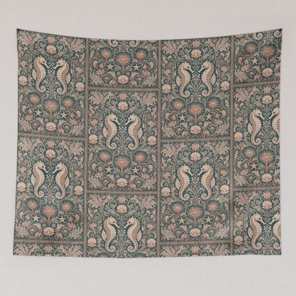 Item preview, Seahorse Fresco after William Morris pattern design designed and sold by Vintage Designs +.