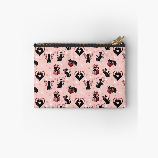 Item preview, Cute Black Cat Valentine Seamless Pattern designed and sold by prapapon.