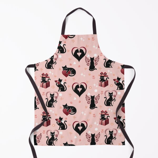 Item preview, Cute Black Cat Valentine Seamless Pattern designed and sold by prapapon.