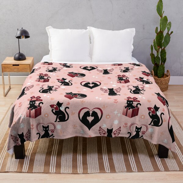 Item preview, Cute Black Cat Valentine Seamless Pattern designed and sold by prapapon.