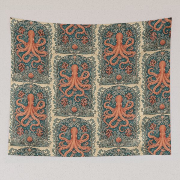 Item preview, Octopus Fresco after William Morris pattern design designed and sold by Vintage Designs +.