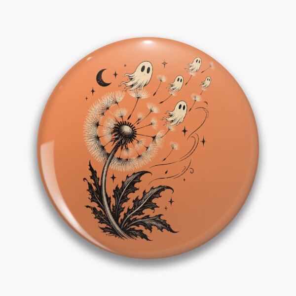 Item preview, Dandelion Ghost Seeds Flying In The Wind Vintage Halloween designed and sold by elongatedjazz.
