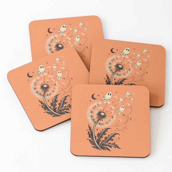Item preview, Dandelion Ghost Seeds Flying In The Wind Vintage Halloween designed and sold by elongatedjazz.