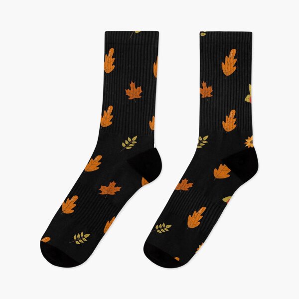 Item preview, Autumn Maple Leaf & Sunflower Pattern Socks | Fall Season Design designed and sold by FestivityFinds.