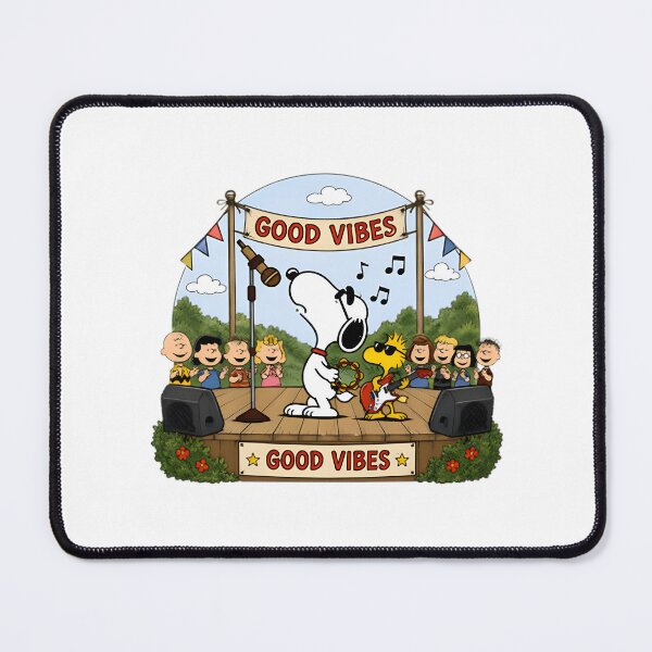 Item preview, Snoopy and Woodstock Good Vibes Music Concert Cartoon Art Design designed and sold by wallflower2war.