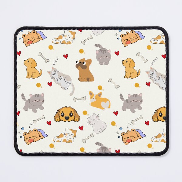 Item preview, Cute Cats and Dogs Seamless Pattern designed and sold by PawVista.