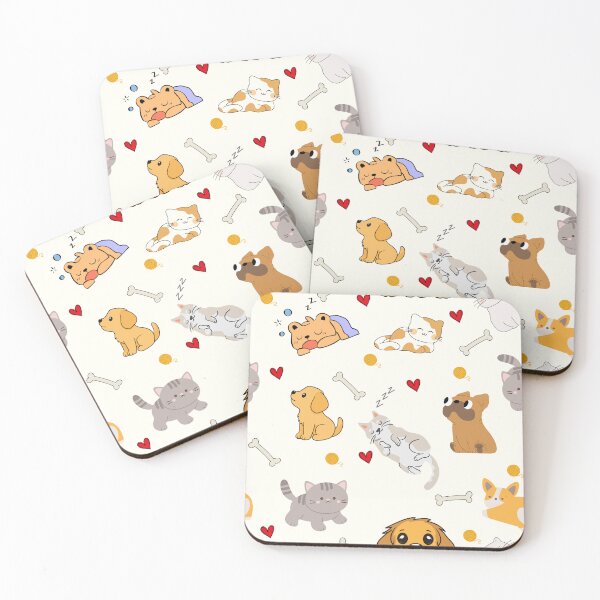 Item preview, Cute Cats and Dogs Seamless Pattern designed and sold by PawVista.