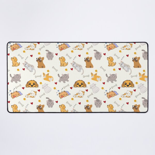 Item preview, Cute Cats and Dogs Seamless Pattern designed and sold by PawVista.