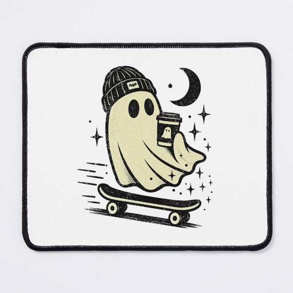 Item preview, Skating Ghost With Coffee Cute Halloween Skateboarder designed and sold by Ortigzitoun.