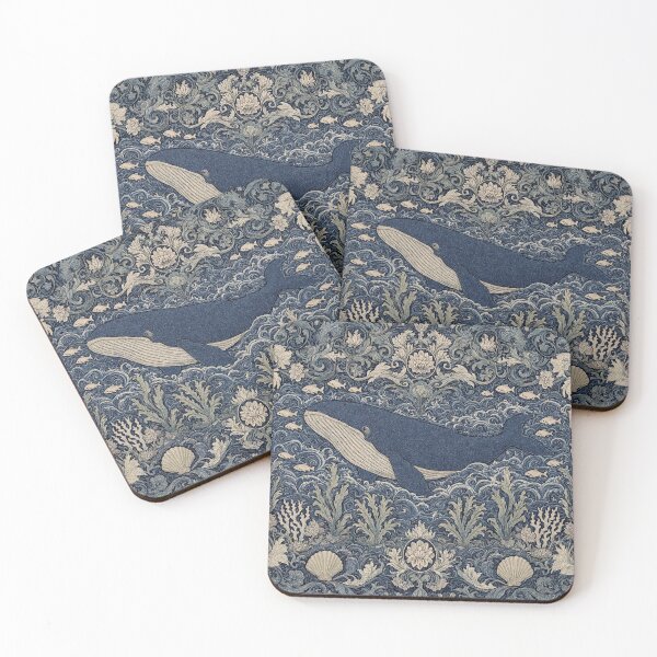 Item preview, Beautiful Whale deep sea Fresco after William Morris pattern design designed and sold by Vintage Designs +.