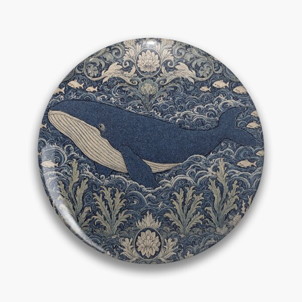 Item preview, Beautiful Whale deep sea Fresco after William Morris pattern design designed and sold by Vintage Designs +.