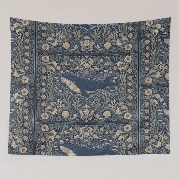 Item preview, Beautiful Whale deep sea Fresco after William Morris pattern design designed and sold by Vintage Designs +.