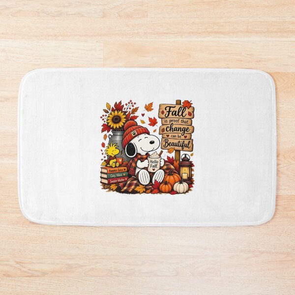 Item preview, Snoopy Cozy Autumn Scene with Hello Fall Vignette Illustration designed and sold by MasonTheGamer.