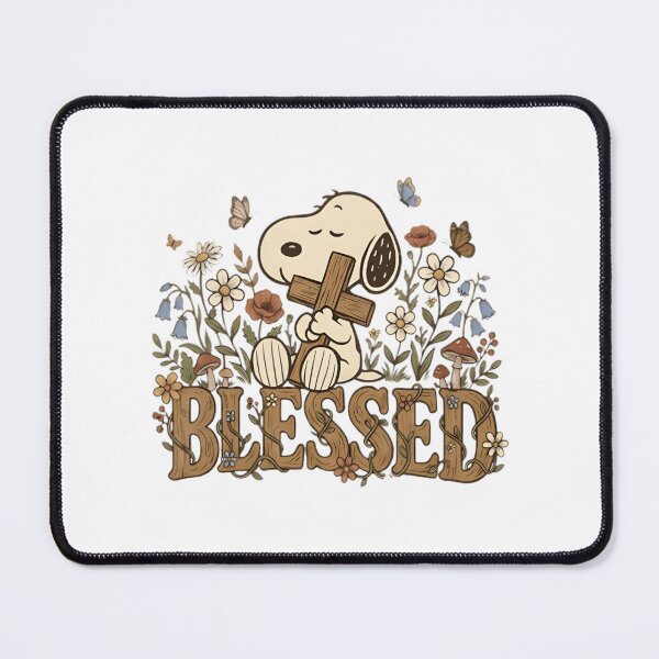 Item preview, Snoopy Inspired Blessed Cross Floral Christian Faith Design designed and sold by MasonTheGamer.