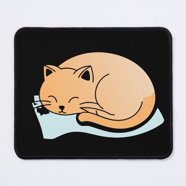 Item preview, Cute Sleeping Orange Cat on Blue Pillow – Cozy Kawaii Cat Lover Design designed and sold by Ikochane.
