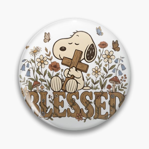 Item preview, Snoopy Inspired Blessed Cross Floral Christian Faith Design designed and sold by MasonTheGamer.
