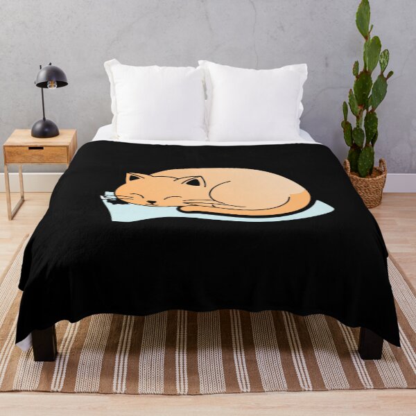Item preview, Cute Sleeping Orange Cat on Blue Pillow – Cozy Kawaii Cat Lover Design designed and sold by Ikochane.