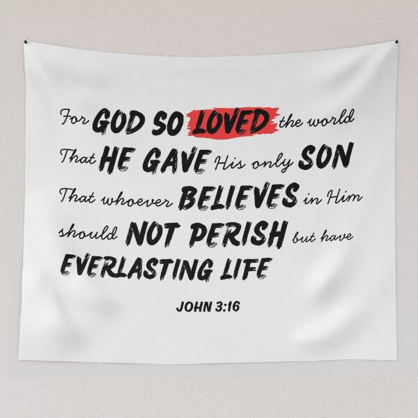 Item preview, John 3:16 – For God So Loved the World | Christian Bible Verse Design designed and sold by Conduit Tees.