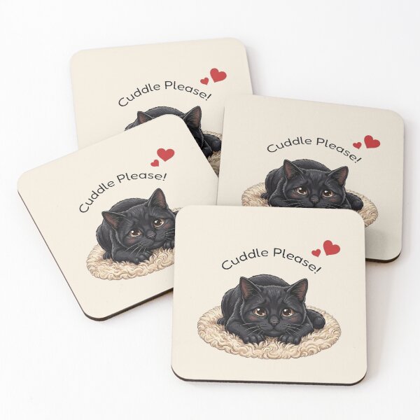 Item preview, Black Cat Cuddle Please Cute Design designed and sold by The-NOKU-Co.