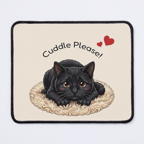Item preview, Black Cat Cuddle Please Cute Design designed and sold by The-NOKU-Co.