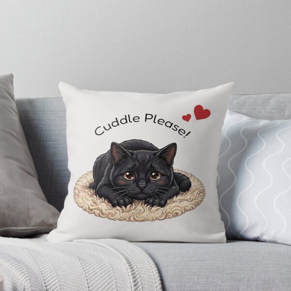 Item preview, Black Cat Cuddle Please Cute Design designed and sold by The-NOKU-Co.