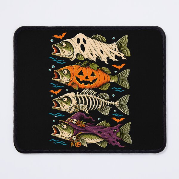 Item preview, Halloween Fish Spooky Ocean Anglerfish Ghost Witch Shark Skeleton designed and sold by schoolofbullies.