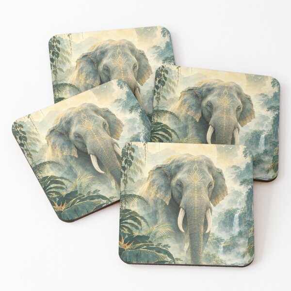 Item preview, Elephant & Jungle – Mystical Tropical Wildlife Art designed and sold by Jandedan.