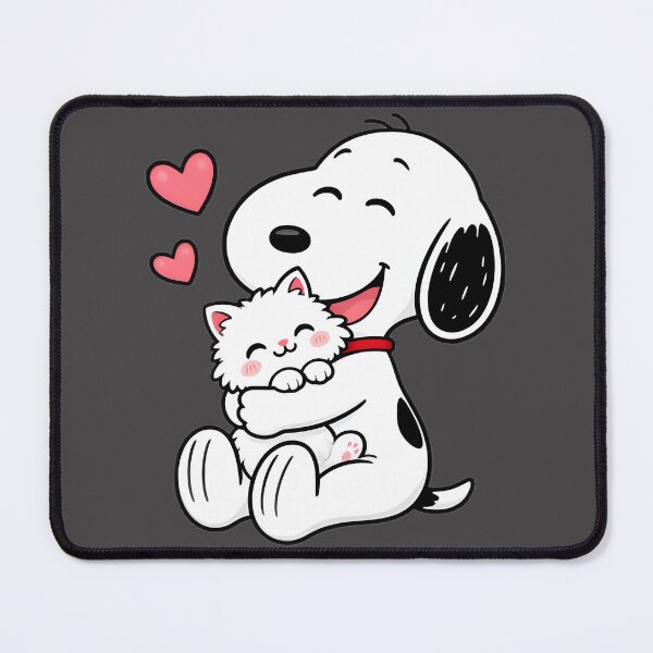 Item preview, Cute Snoopy Inspired Dog Hugging Adorable Kitten Illustration designed and sold by MasonTheGamer.
