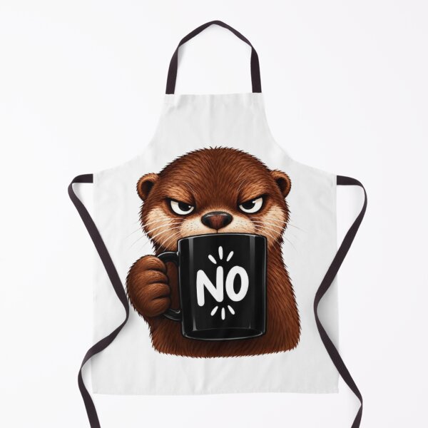 Item preview, Grumpy Otter Drinking Coffee Saying No designed and sold by Snurly.