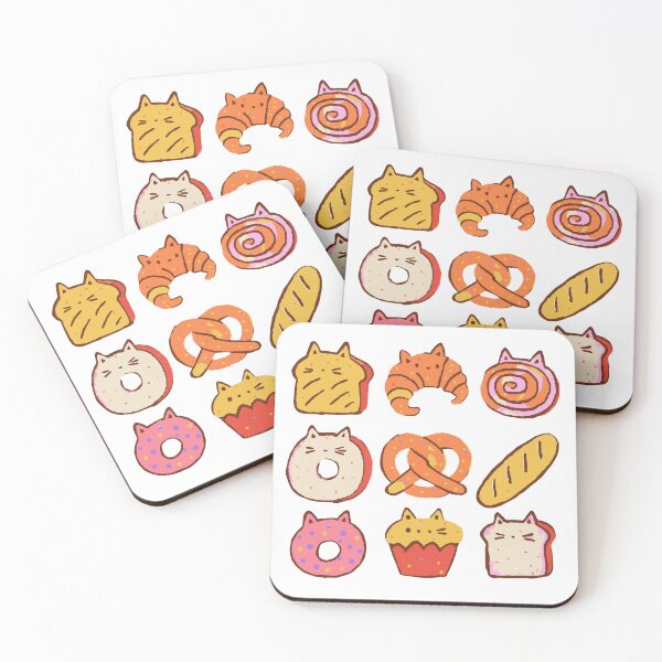 Item preview, Cat Bakery Sticker Pack - Cat Loaf, Croissant, Bagel designed and sold by BysonDesigns.