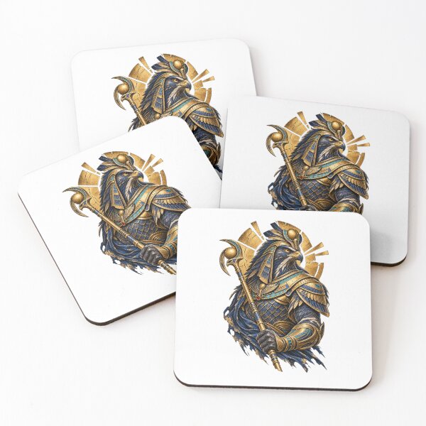 Item preview, Egyptian Falcon Guardian | Gold and Lapis Pharaoh Art designed and sold by RAX Mirth Studio.