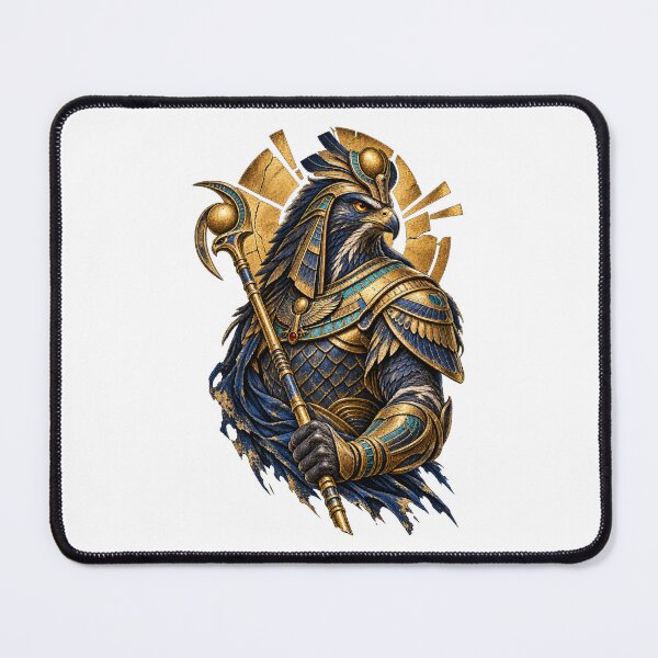 Item preview, Egyptian Falcon Guardian | Gold and Lapis Pharaoh Art designed and sold by RAX Mirth Studio.