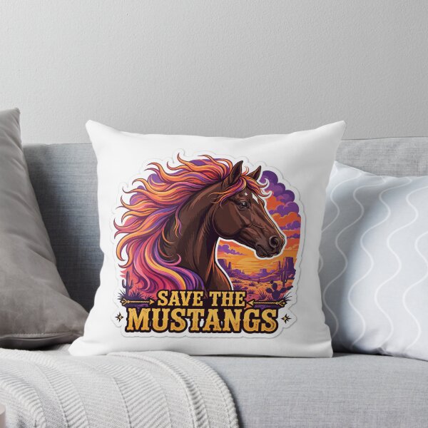 Item preview, Save the Mustangs Sunset Horse Head Sticker designed and sold by LunaAdventurer.