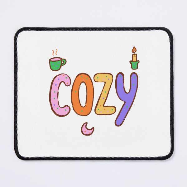 Item preview, Cozy - Hand-Lettered Riso Word with Mug and Candle designed and sold by BysonDesigns.