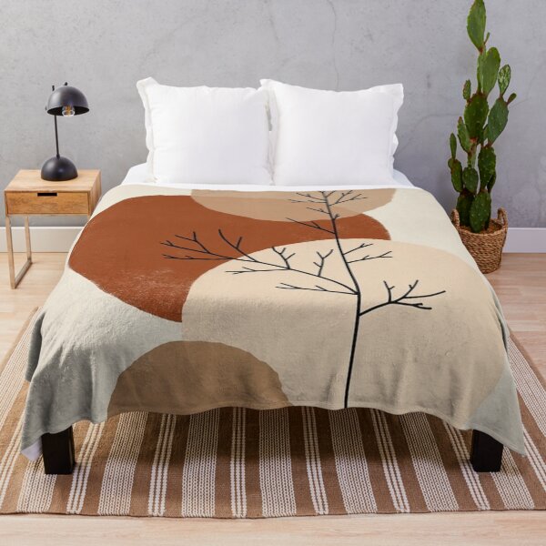 Item preview, Terracotta Tree Circles - Modern Minimalist Abstract Art Print designed and sold by nhk999.