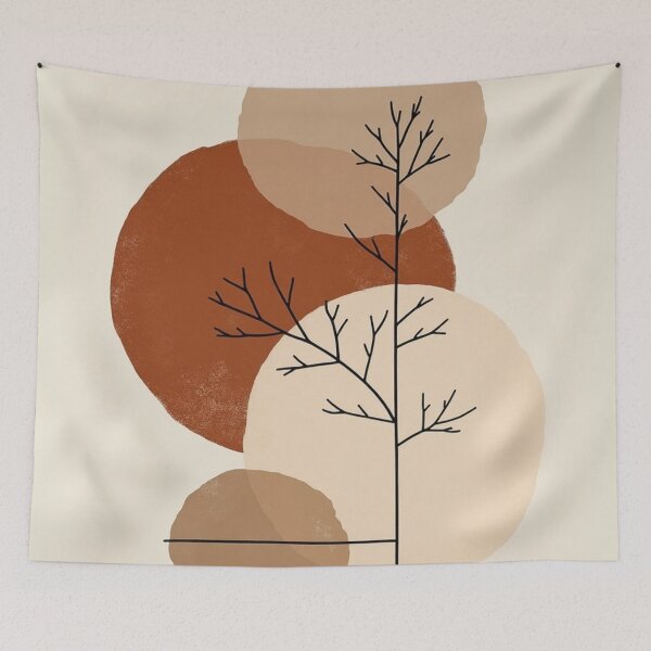 Item preview, Terracotta Tree Circles - Modern Minimalist Abstract Art Print designed and sold by nhk999.