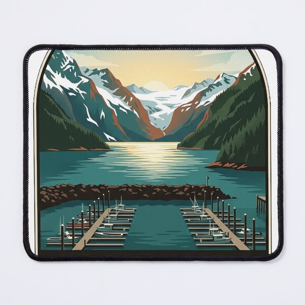 Item preview, Resurrection Bay Seward Harbor Alaska Travel Badge Sticker designed and sold by DetourDgn.