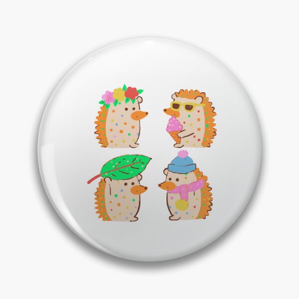 Artikelvorschau, Igel-Jahreszeiten-Stickerpaket – Frühling bis Winter entworfen und verkauft von BysonDesigns.