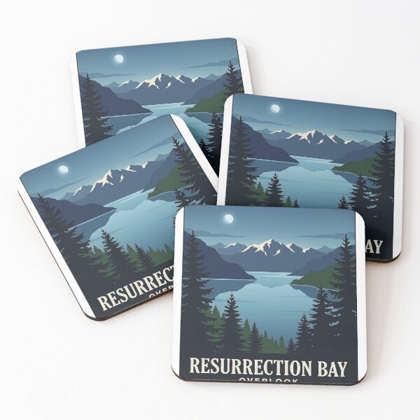Item preview, Resurrection Bay Blue Hour Overlook Alaska Sticker designed and sold by DetourDgn.