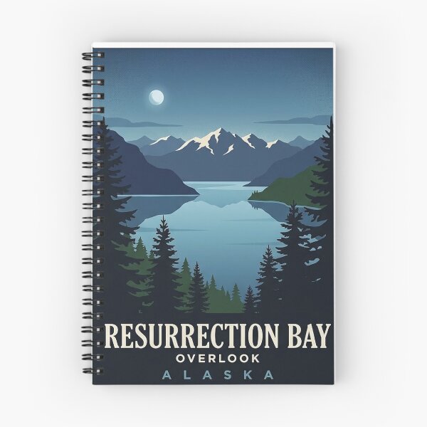 Item preview, Resurrection Bay Blue Hour Overlook Alaska Sticker designed and sold by DetourDgn.