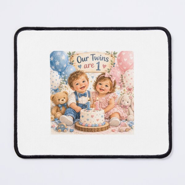 Item preview, Our Twin Boy & Girl Are Turning 1 – First Birthday Twins designed and sold by NestDesigns01.