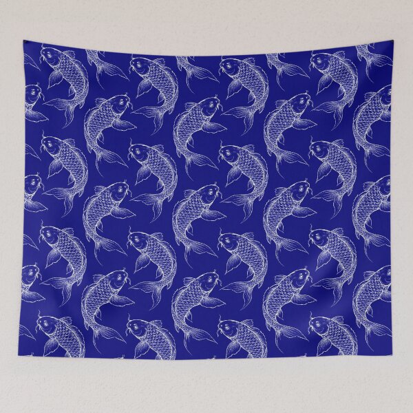Item preview, Navy Blue Koi Carp  designed and sold by Anne Londez Studio.