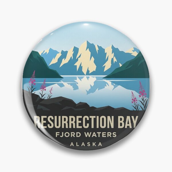 Item preview, Resurrection Bay Midday Fjord Waters Alaska Sticker designed and sold by DetourDgn.