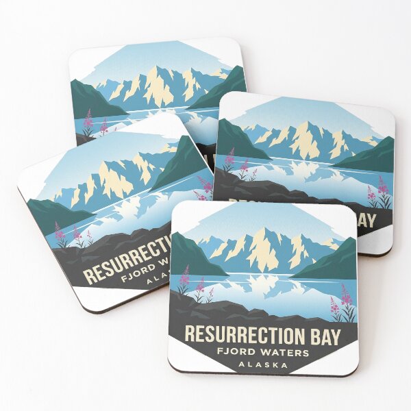 Item preview, Resurrection Bay Midday Fjord Waters Alaska Sticker designed and sold by DetourDgn.