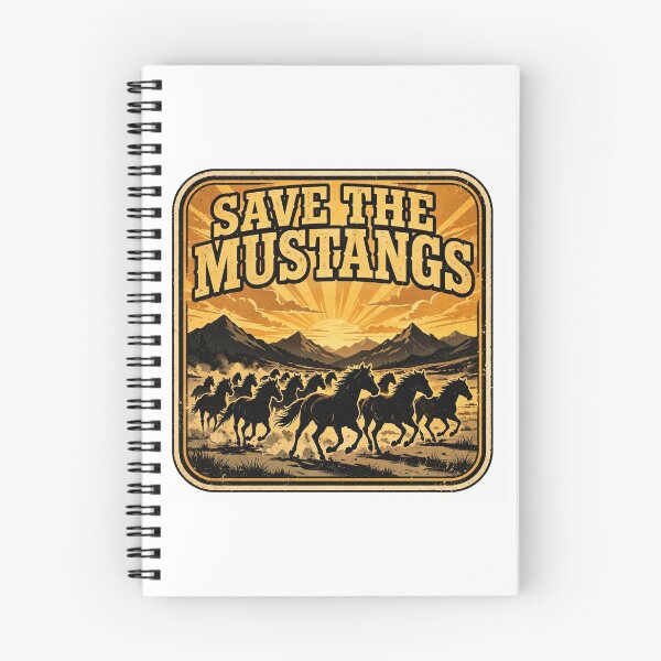 Item preview, Save the Mustangs Wild Herd Sunset Badge Sticker designed and sold by LunaAdventurer.
