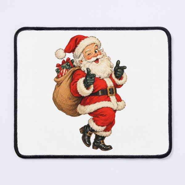 Item preview, Vintage Santa Claus Christmas Illustration – Retro Jolly Santa with Gifts designed and sold by DreamPixelPrint.
