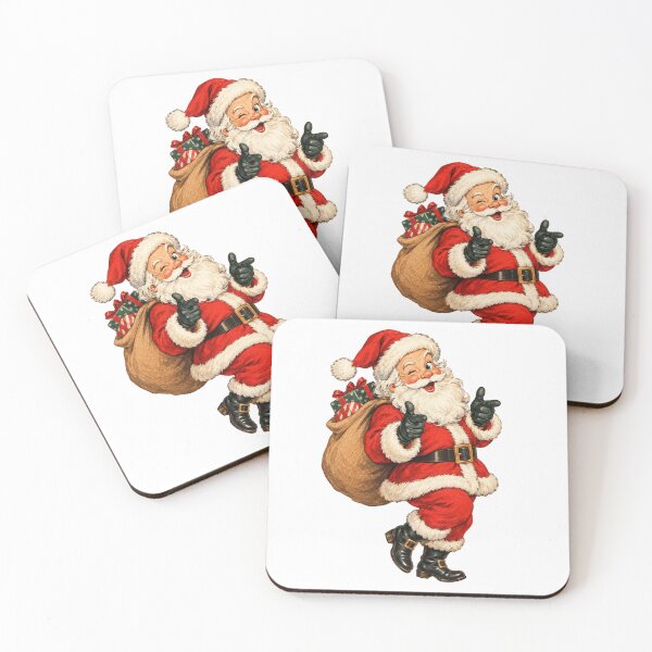 Item preview, Vintage Santa Claus Christmas Illustration – Retro Jolly Santa with Gifts designed and sold by DreamPixelPrint.